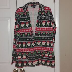 Ugly Christmas Santa Hohoho Blazer Jacket  Sz L